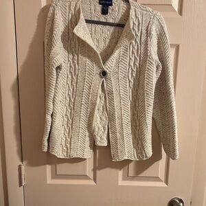 Splendor Off-White Cable Knit Cardigan